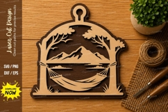 Mountain Lake Ornament Laser Cut SVG File mountain lake svg Product Image 1