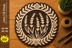 Lavender Floral Wreath Laser Cut SVG File lavender wreath sv Product Image 1