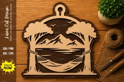 Mountain Lake Landscape Ornament Laser Cut SVG File mountain Product Image 1