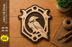 Bird Frame Laser Cut SVG | Sparrow Wooden Ornament Design Product Image 1