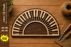 Half Circle Piano Keyboard SVG | Musical Frame Laser Cut Product Image 1