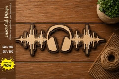 Headphones Sound Wave SVG | Music Audio Laser Cut File Product Image 1