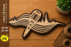 Microphone Sound Wave SVG | Music Studio Laser Cut File Product Image 1