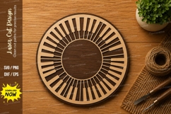 Round Piano Keyboard Frame SVG | Musical Circle Laser Cut Product Image 1