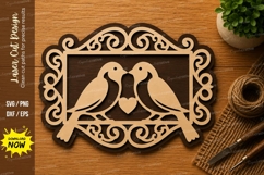 Love Birds Frame SVG | Romantic Bird Laser Cut File | Glowfo Product Image 1