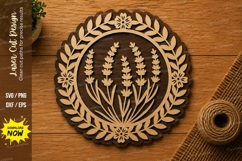 Lavender Floral Wreath SVG | Botanical Laser Cut File | Glow Product Image 1