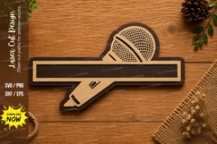 Microphone SVG | Music Recording Laser Cut File | Glowforge Product Image 1