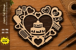 Birthday Cake Heart SVG | Celebration Laser Cut File Product Image 1