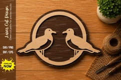 Love Birds Circle SVG | Romantic Bird Laser Cut File Product Image 1