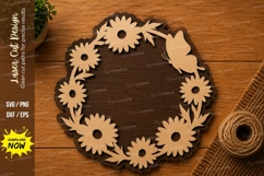 Floral Bird Wreath SVG | Nature Laser Cut File | Glowforge C Product Image 1