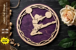 Layered Cheerleader Frame SVG Laser Cut Design Product Image 1