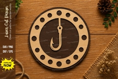 Fishing Hook Circle SVG | Angler Laser Cut File | Glowforge Product Image 1