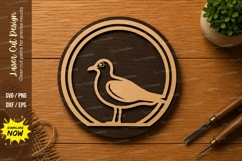 Seagull Circle SVG | Coastal Bird Laser Cut File | Glowforge Product Image 1