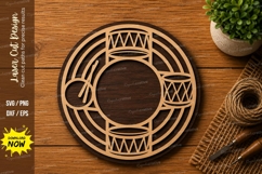 Geometric Circle Frame SVG | Abstract Laser Cut File Product Image 1