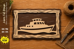 Boat Frame SVG | Nautical Laser Cut Sign | Glowforge CNC DXF Product Image 1