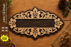 Elegant Floral Name Plate SVG | Decorative Laser Cut Sign | Product Image 1
