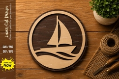 Minimal Sailboat SVG | Nautical Laser Cut File | Glowforge Product Image 1