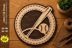 Baseball Bat Circle SVG | Sports Laser Cut File | Glowforge Product Image 1