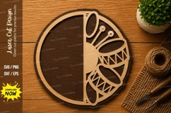 Abstract Butterfly Circle SVG | Modern Laser Cut File Product Image 1