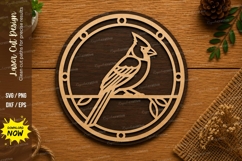Cardinal Bird Circle SVG | Nature Laser Cut File | Glowforge Product Image 1