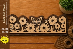Sunflower Border SVG | Floral Laser Cut File | Glowforge CNC Product Image 1