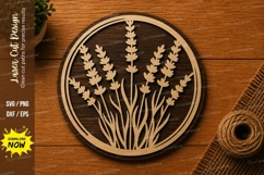 Lavender Floral Circle SVG | Botanical Laser Cut File | Glow Product Image 1