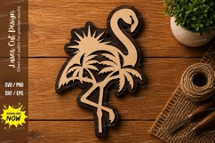 Flamingo Tropical SVG | Beach Laser Cut File | Glowforge CNC Product Image 1