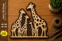 Giraffe Family SVG | Safari Animal Laser Cut File | Glowforg Product Image 1