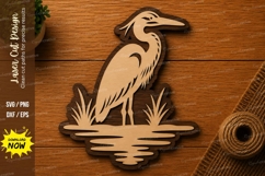 Heron Bird SVG | Water Bird Laser Cut File | Glowforge CNC Product Image 1