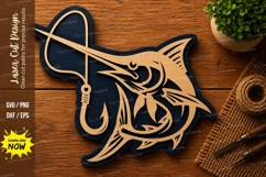 Marlin Fish SVG | Deep Sea Fishing Laser Cut File | Glowforg Product Image 1