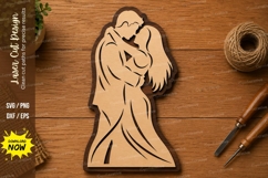 Romantic Couple SVG | Love Silhouette Laser Cut File Product Image 1