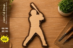 Baseball Player SVG | Sports Laser Cut File | Glowforge CNC Product Image 1