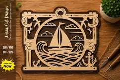 Sailboat Frame SVG | Nautical Ocean Laser Cut File | Glowfor Product Image 1