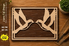 Flying Birds Frame SVG | Nature Laser Cut File | Glowforge Product Image 1