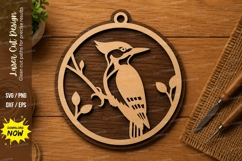 Bird Ornament SVG | Nature Circle Laser Cut File | Glowforge Product Image 1