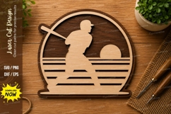 Fishing Sunset SVG | Angler Scene Laser Cut File | Glowforge Product Image 1