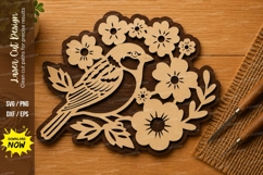 Bird Floral SVG | Nature Flower Laser Cut File | Glowforge Product Image 1