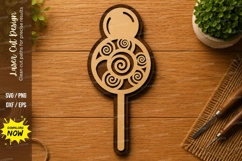 Lollipop SVG | Candy Laser Cut File | Glowforge CNC DXF PNG Product Image 1