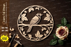 Bird Round Frame Laser Cut SVG Design | Decorative Nature C Product Image 1