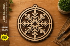 Snowflake Ornament SVG | Winter Laser Cut File | Glowforge Product Image 1