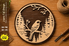 Bird Forest SVG | Woodland Nature Laser Cut File | Glowforge Product Image 1