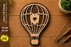 Hot Air Balloon SVG | Love Balloon Laser Cut File | Glowforg Product Image 1