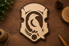 Minimal Raven Badge Laser Cut Svg File Design minimal raven  Product Image 1