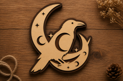 Tribal Raven Pattern Laser Cut Svg File Design tribal raven  Product Image 1