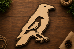 Decorative Raven Floral Laser Cut Svg File Design decorative Product Image 1