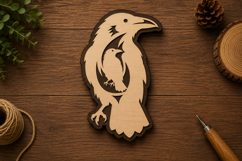 Abstract Raven Form Laser Cut Svg File Design abstract raven Product Image 1
