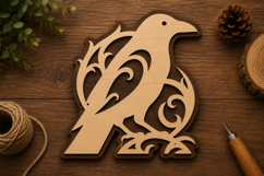 Ornate Raven Frame Laser Cut Svg File Design raven frame svg Product Image 1