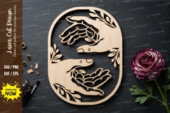 Helping Hands Oval Frame SVG Laser Cut Design Product Image 1