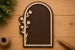 Floral Arch Right Laser Cut Svg File Design floral arch svg Product Image 1