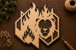 Geometric Flame Lion Laser Cut Svg File Design geometric Product Image 1